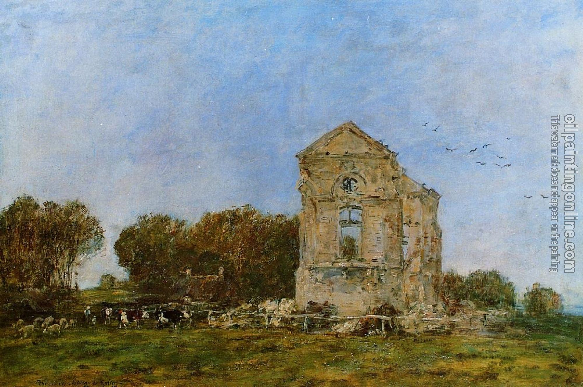 Boudin, Eugene - Deauville, Ruins of the Chateau de Lassay